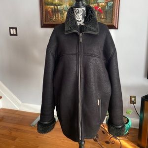 Columbia Black Shearling Military Jacket
